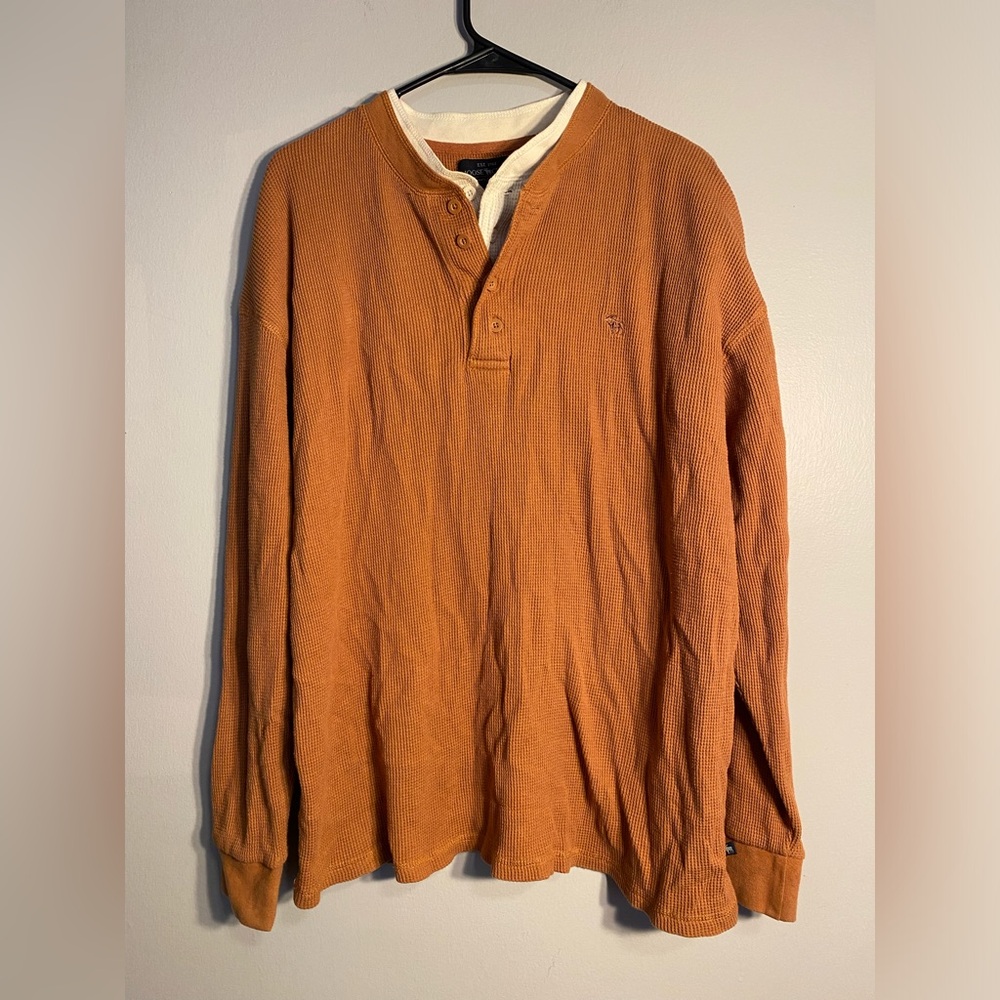 Item 115 Moose Creek Long Sleeve Thermal Henley - Rust Orange
